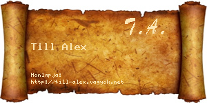 Till Alex névjegykártya
